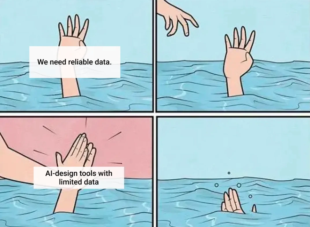 Illustration: Urgent Need for Reliable Data in AI Design Tools