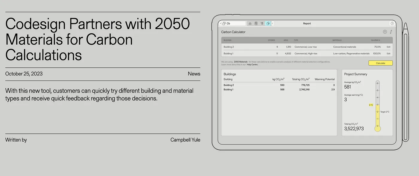 Codesign Integration with 2050 Materials