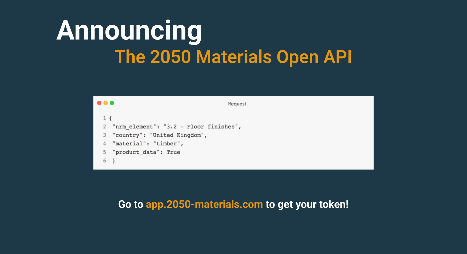 2050 Materials Open API - Unlocking Sustainable Building Solutions through Advanced Data Access.