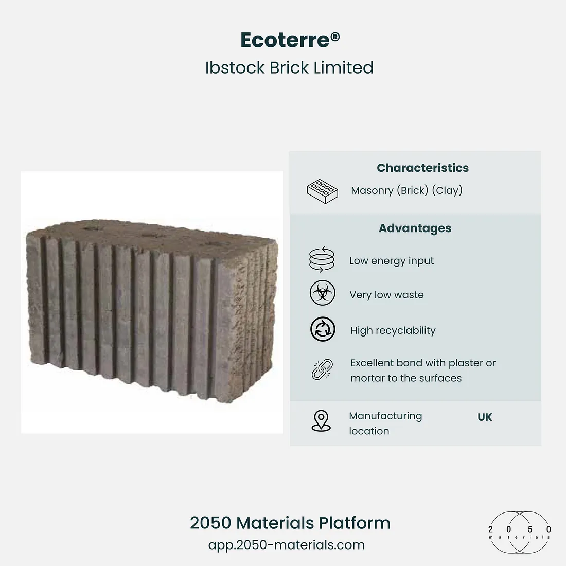 Ecoterre unfired clay bricks by Ibstock for internal applications