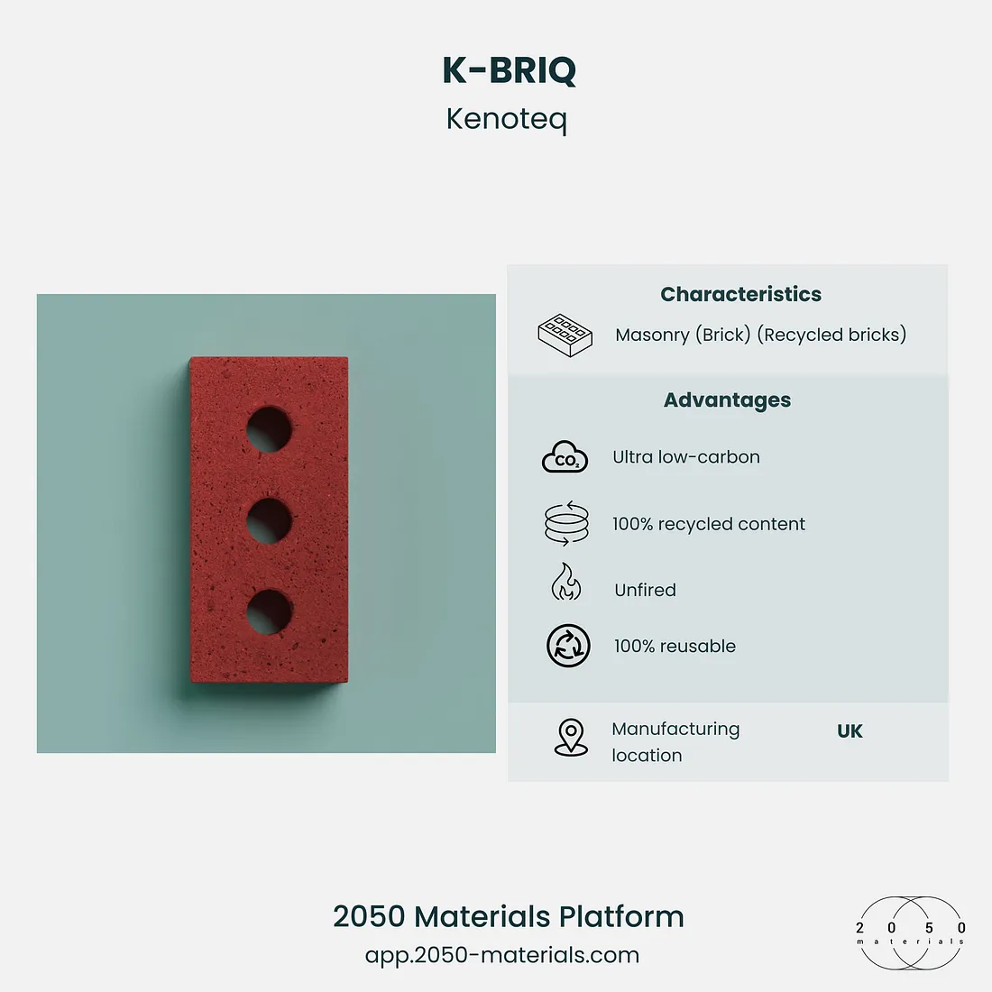 k-Briq by Kenoteq made from 90% construction waste