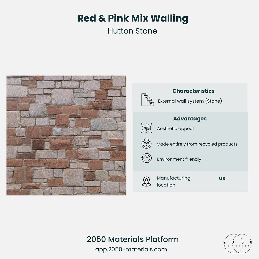 Red and Pink Mix Walling featured on 2050 Materials Platform