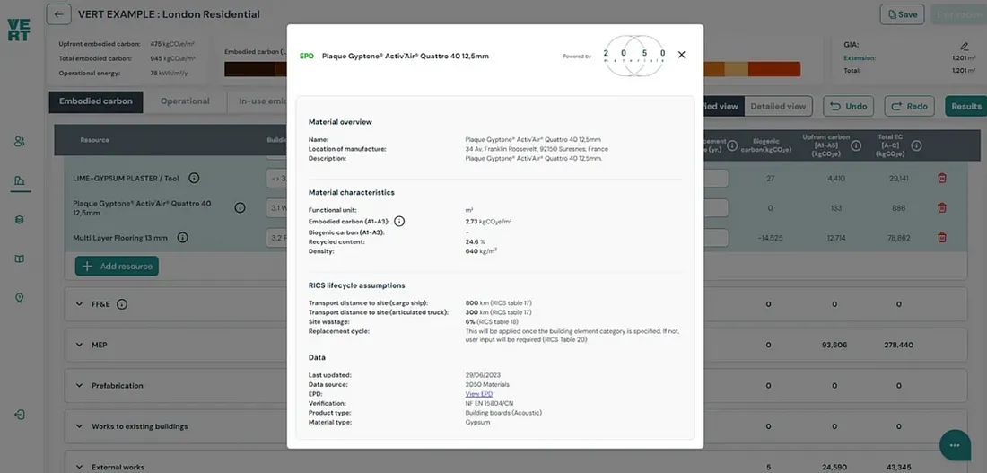 The VERT WLC Tool Powered by 2050 Materials Data