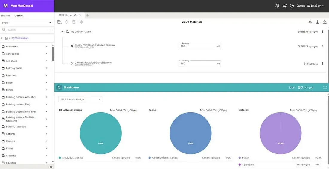 EPDs from 2050 Materials API Exposed to MCP Users in RIB CostX