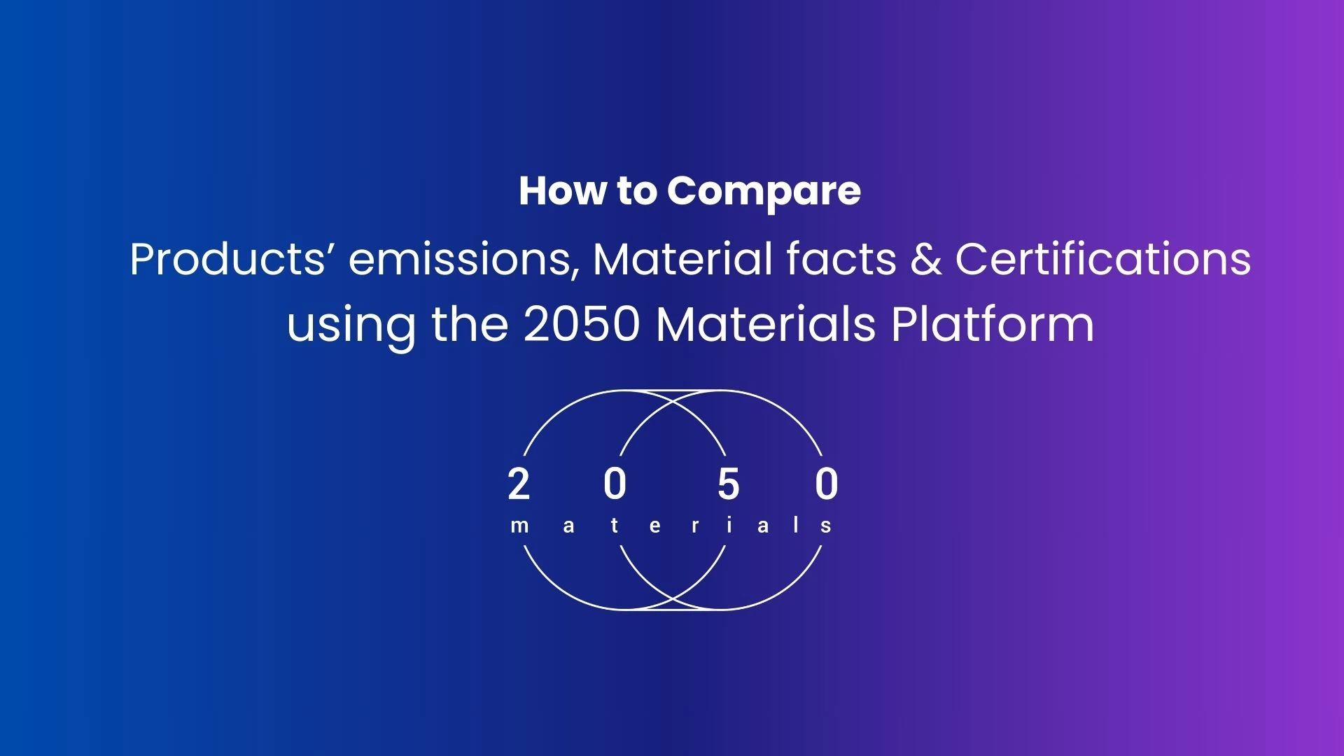 Tutorial of the 2050 Materials Platform showing how to easily compare product emissions for sustainability evaluation.