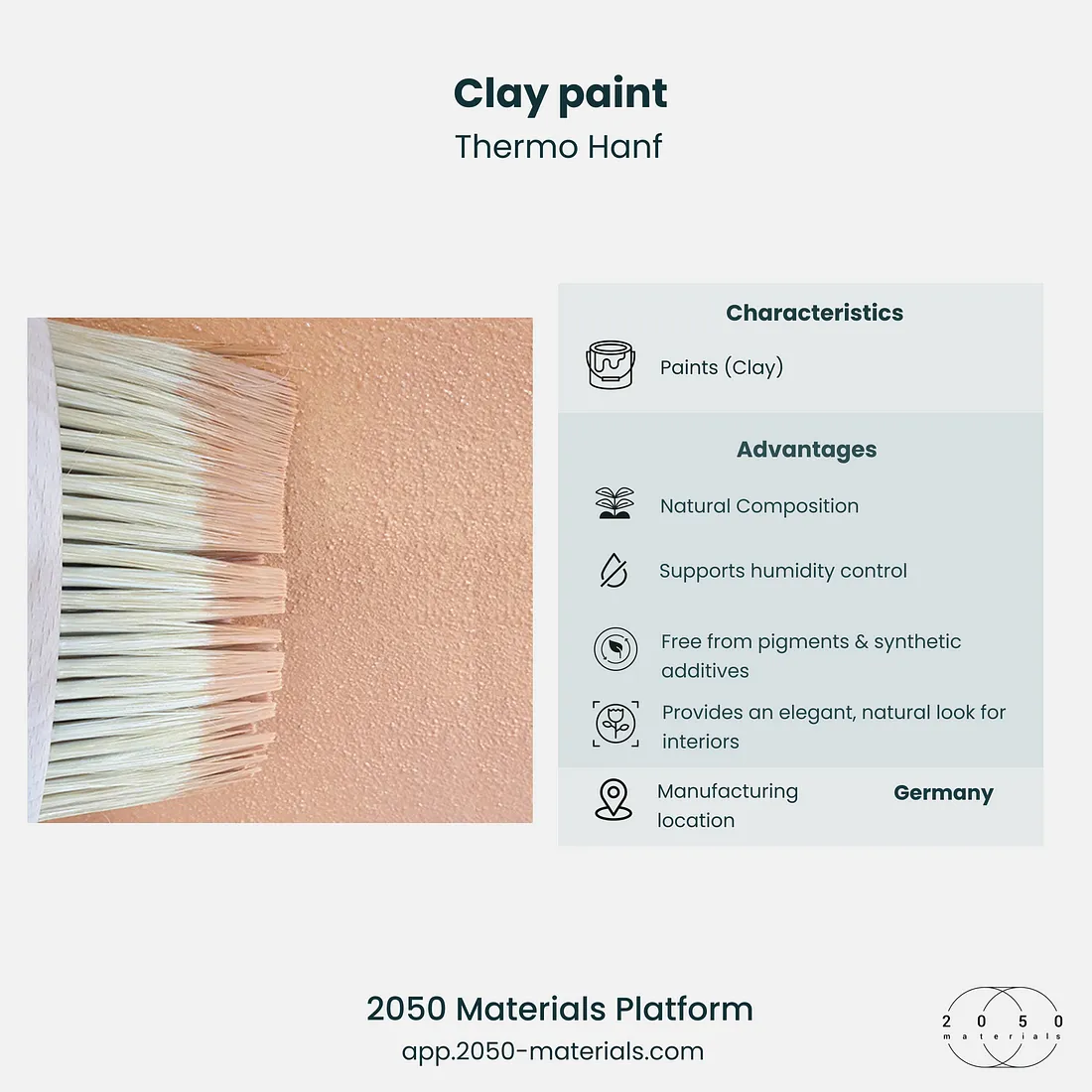 Clay Paint by Thermo Hanf on 2050 Materials platform