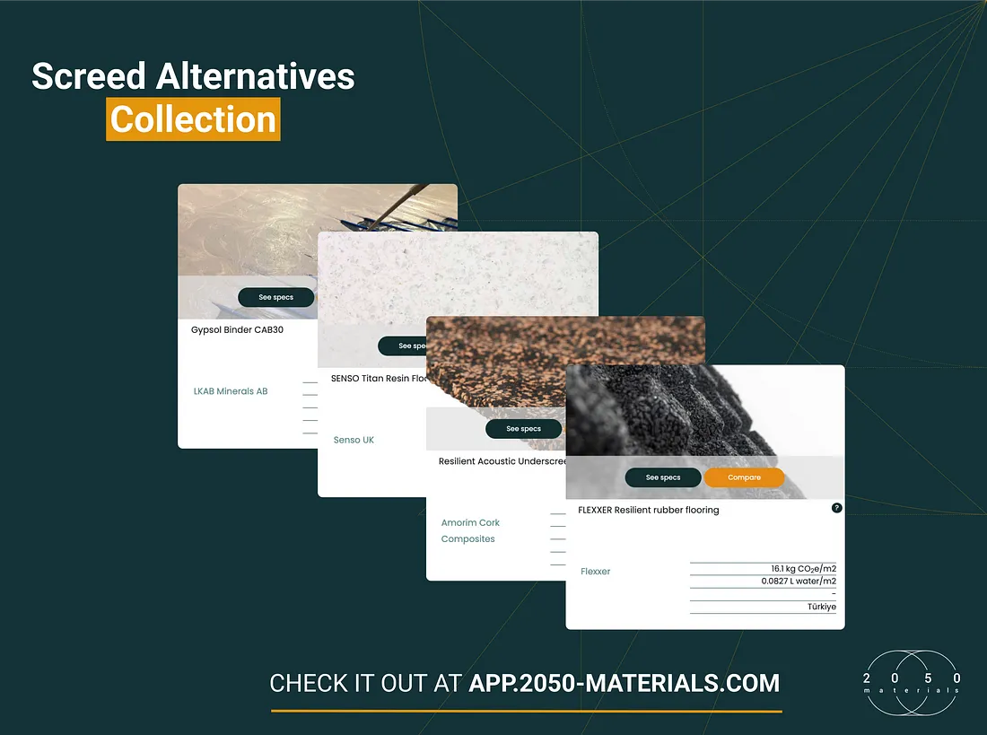 Screed Alternative Collection on 2050 Materials Platform.