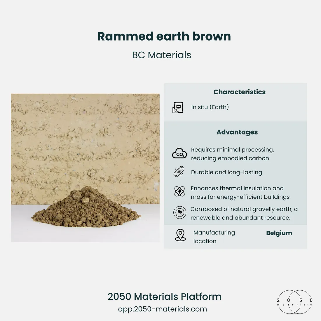 Rammed earth on 2050 Materials