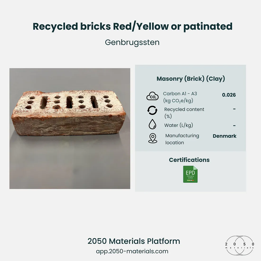 Recycled Bricks by Genbrugssten.