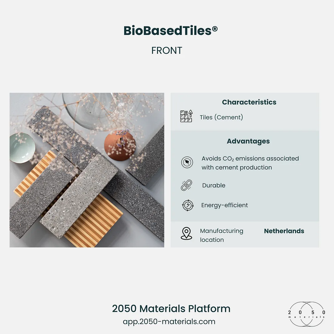 BioBasedTiles® available on the 2050 Materials Platform.