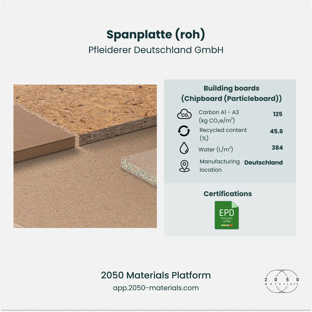 Spanplatte (roh) particle board by Pfleiderer Deutschland GmbH on 2050 Materials Platform