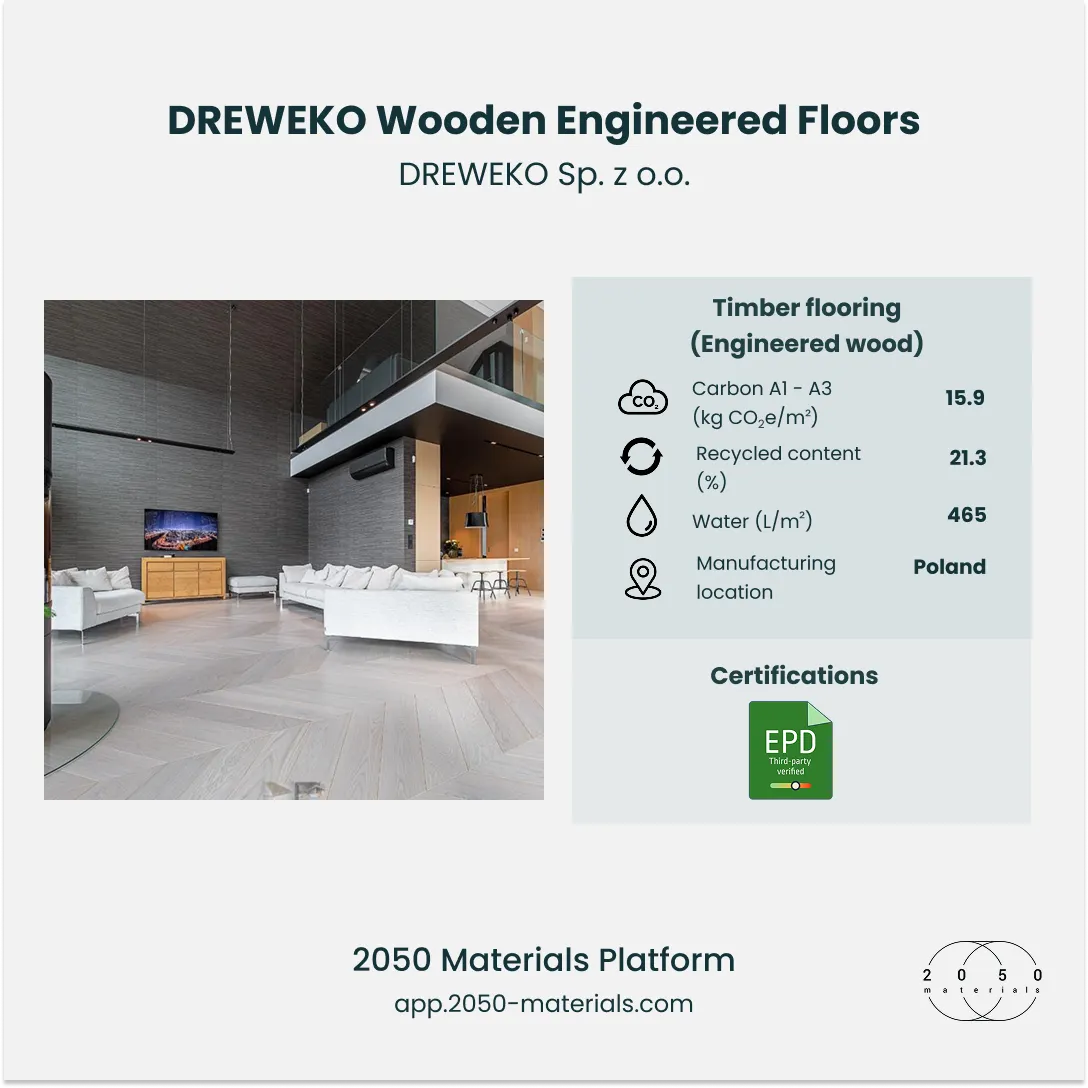 DREWEKO Wooden Engineered Floors by DREWEKO Sp. z o.o. on 2050 Materials Platform