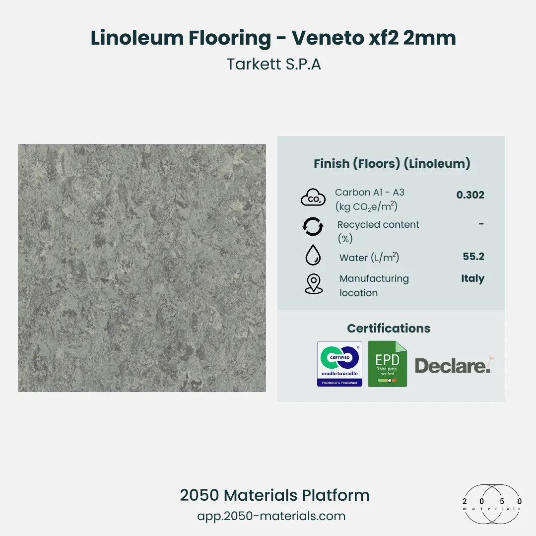 Linoleum flooring Veneto xf2 2mm on 2050 Materials platform