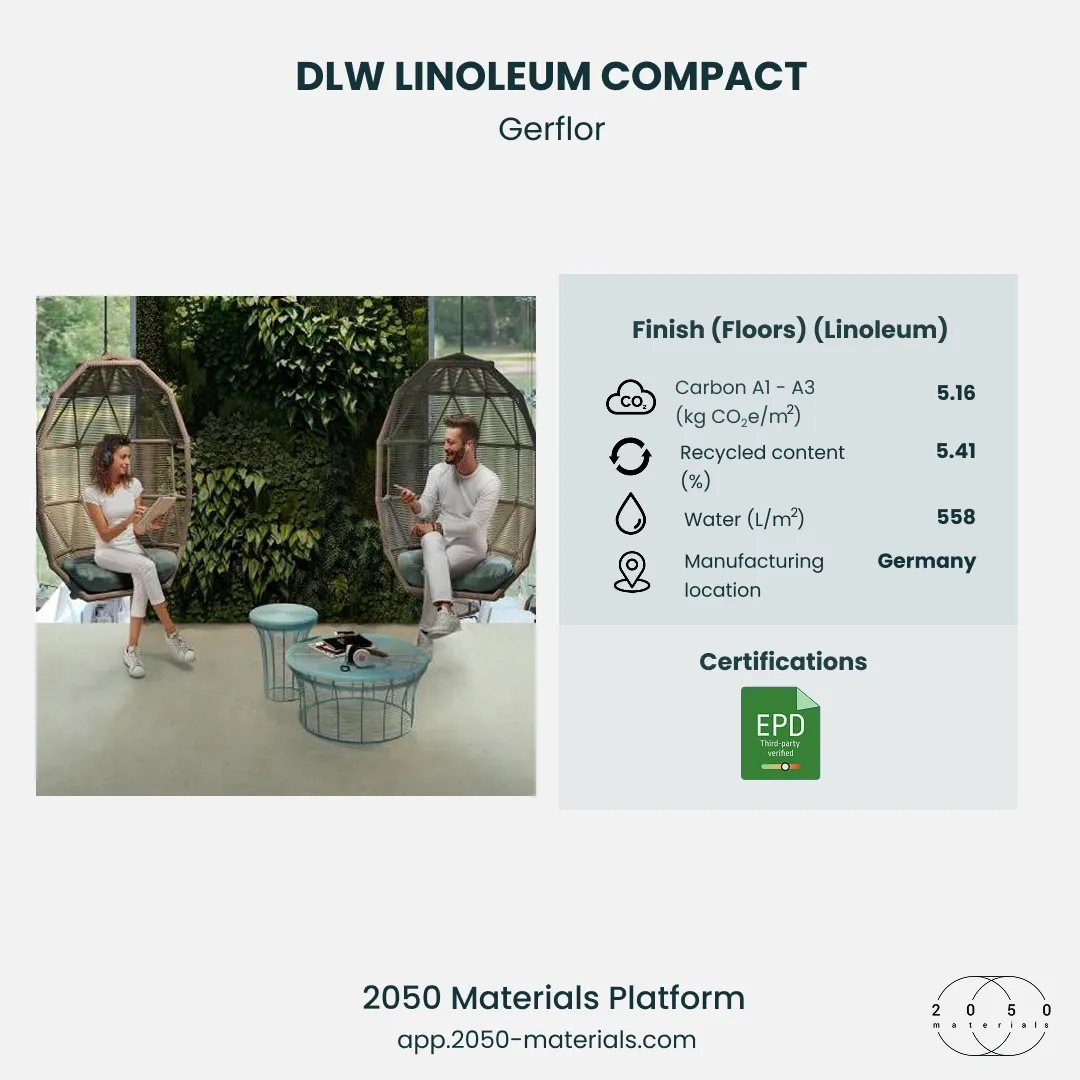 DLW Linoleum Compact flooring on 2050 Materials platform