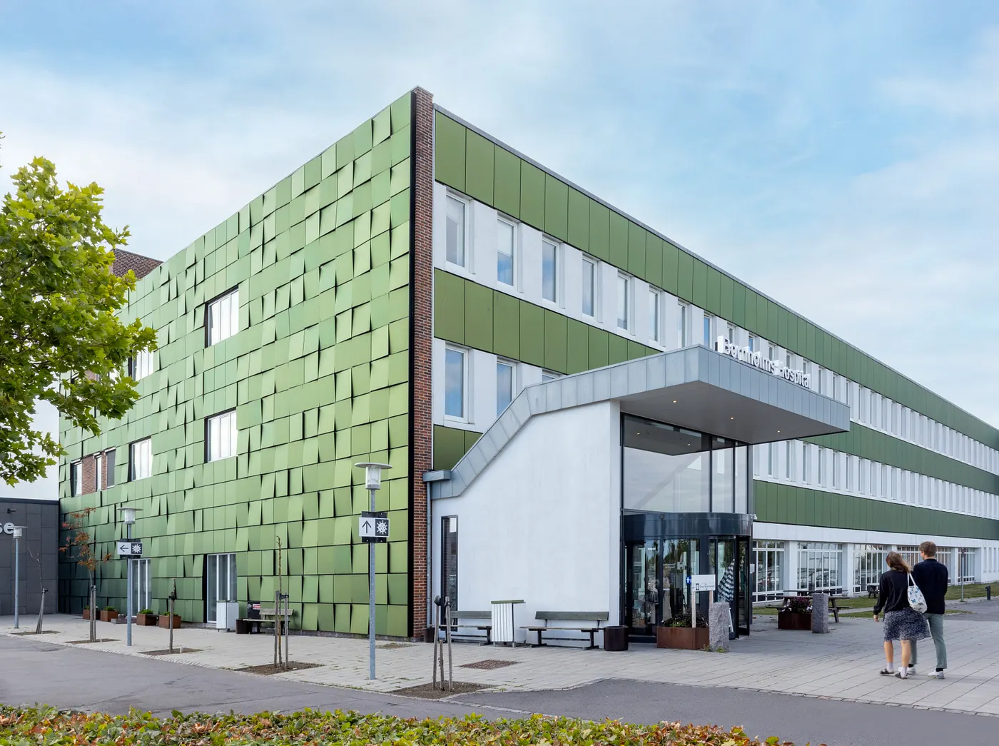 SolarLab BIPV façade retrofit at Bornholm Hospital generating clean energy on an upgraded building envelope