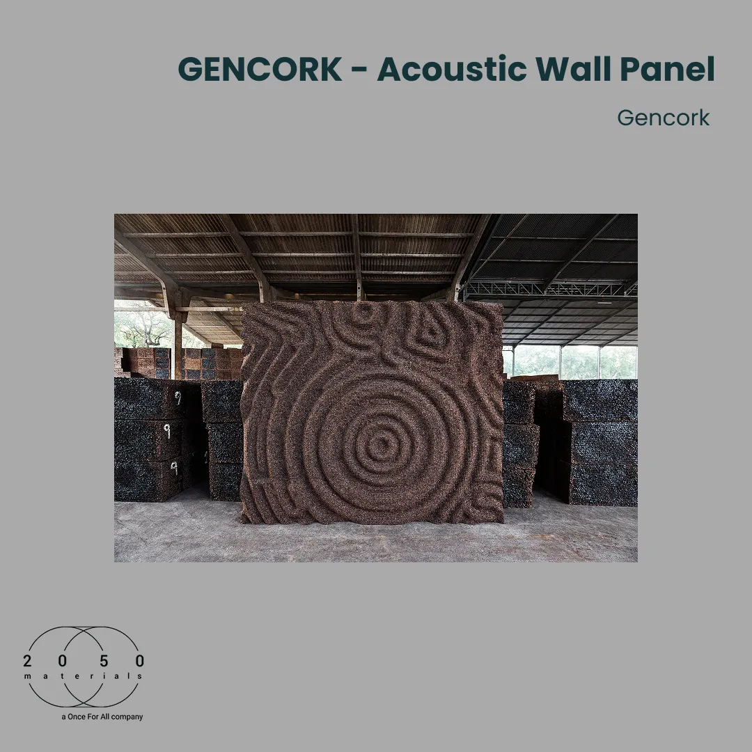 GENCORK Acoustic Wall Panel with computational cork design and verified data on the 2050 Materials platform