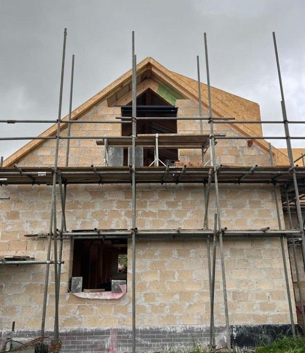 Hempcrete home under construction in Bude