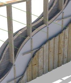 Diagram of hemp blocks with external cladding