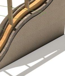 Diagram of hemp blocks with flexible hemp insulation batts