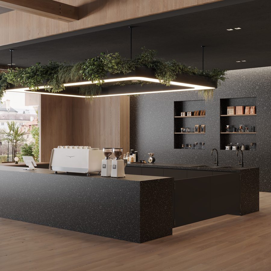 Terrazzo Selva commercial coffee bar application